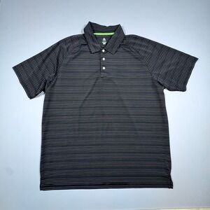 Bolle Golf Tech Polo Shirt Men's XXL Black Pinstripe Short Sleeve